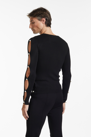 Load image into Gallery viewer, Pearl Harlequin Sweater - Black