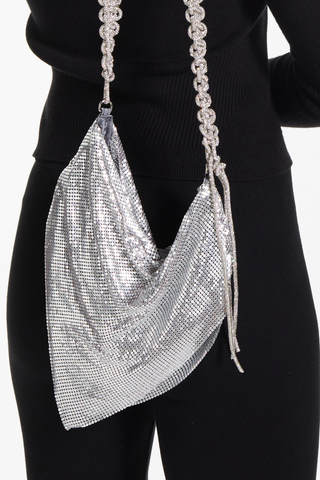 Load image into Gallery viewer, FANG Logo Rhinestone Bag - Silver