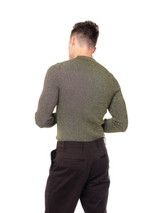 Sparkle Mock Neck Sweater - Dark Green