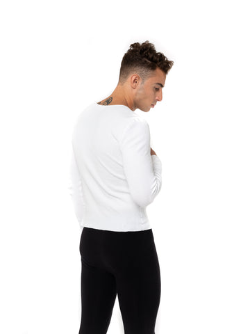 Load image into Gallery viewer, Essential Waffle Long Sleeve Henley Shirt - White