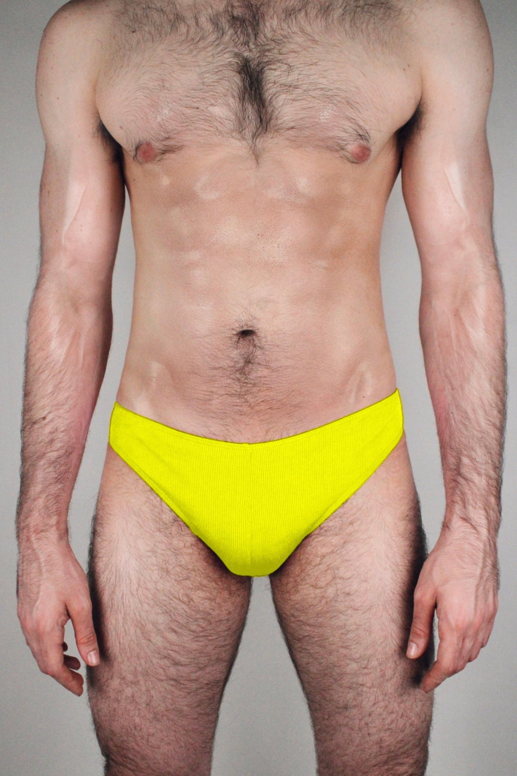 Essential Ribbed Brief Bathing Suit - Lemon