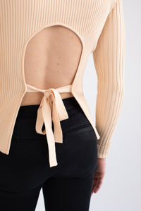 Bow Back Sweater - Nude