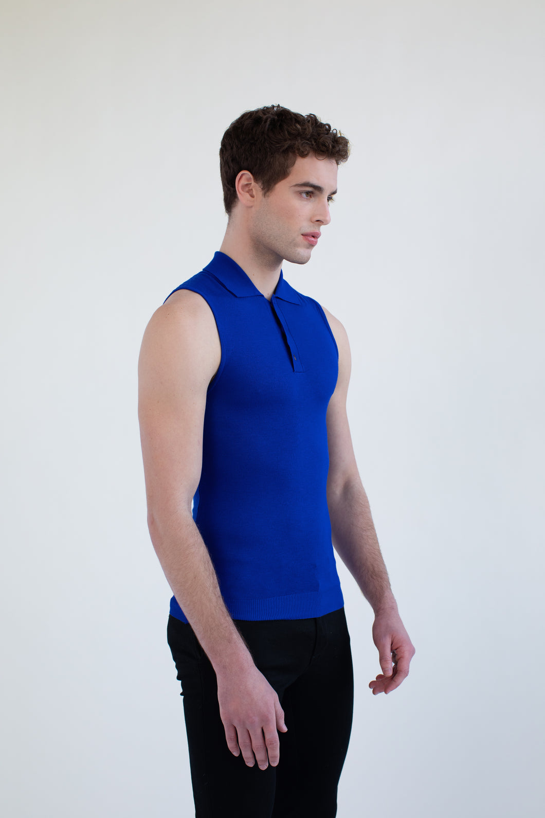 Polo Knit Tank - Imperial Blue
