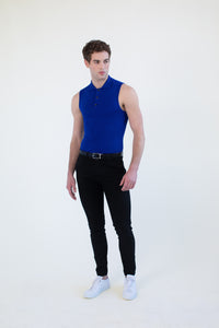 Polo Knit Tank - Imperial Blue