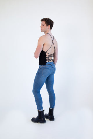 Load image into Gallery viewer, Strap-Back Knit Tank - Black