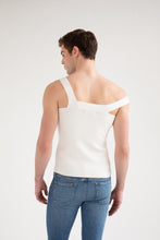 Load image into Gallery viewer, Asymmetrical Off-The-Shoulder Knit Tank - White

