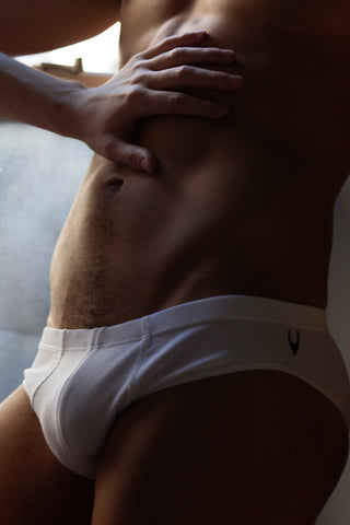 Load image into Gallery viewer, Essential Ribbed Underwear Brief - White