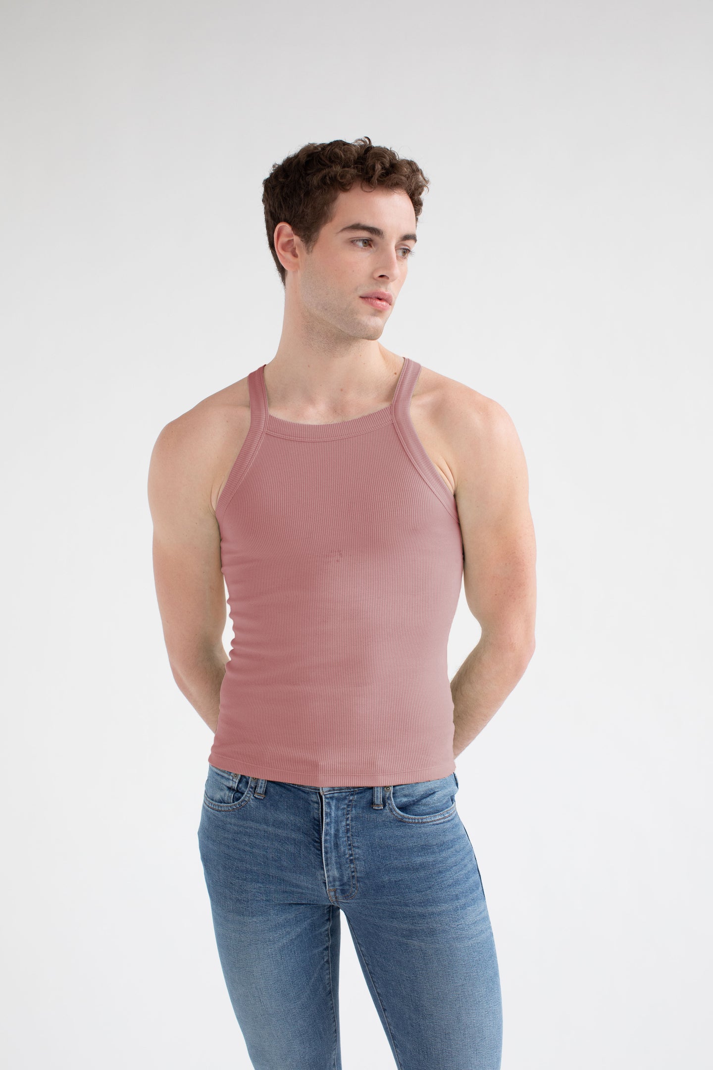 Essential Ribbed Tank - Dusty Pink