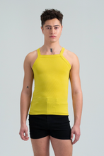 Load image into Gallery viewer, Essential Racer Back Ribbed Tank - Lemon
