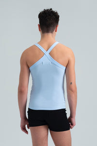 Essential Racer Back Ribbed Tank - Baby Blue