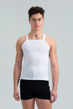 Load image into Gallery viewer, Essential Racer Back Ribbed Tank - White

